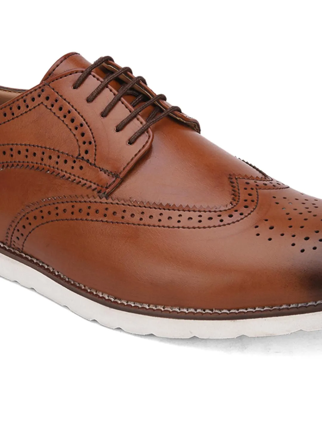 Hydes N Hues Men Brown Solid Casual Brogues