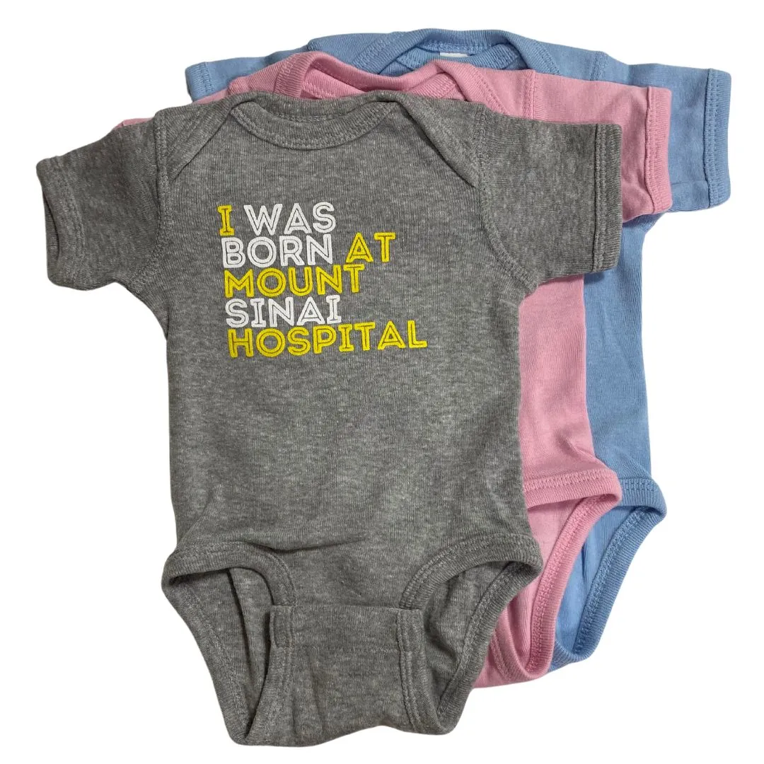I was Born at Mount Sinai Hospital Onesie - Blue