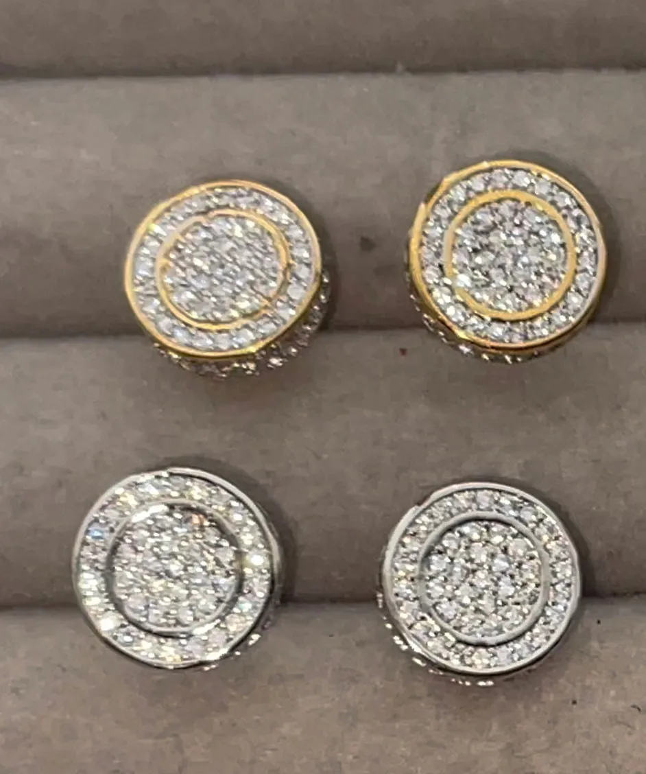 Iced Out Ear Studs | Diamond Earrings | Womens Earrings | Diamond Ear Studs | Womens Stud Earrings | Hip Hop Ear Studs |  Big Ear Studs