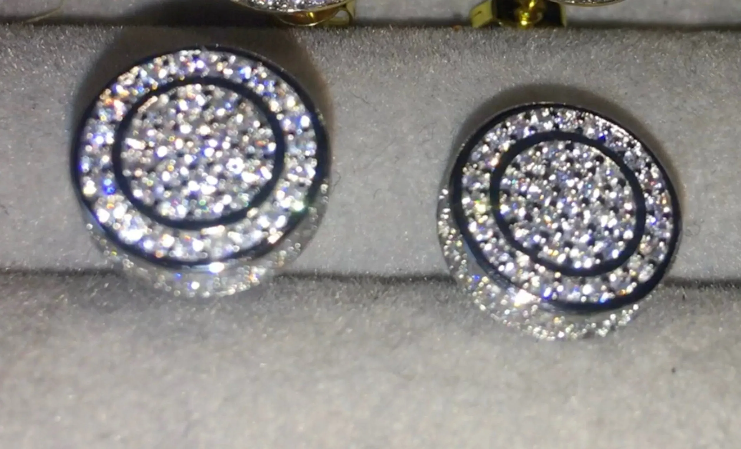 Iced Out Ear Studs | Diamond Earrings | Womens Earrings | Diamond Ear Studs | Womens Stud Earrings | Hip Hop Ear Studs |  Big Ear Studs