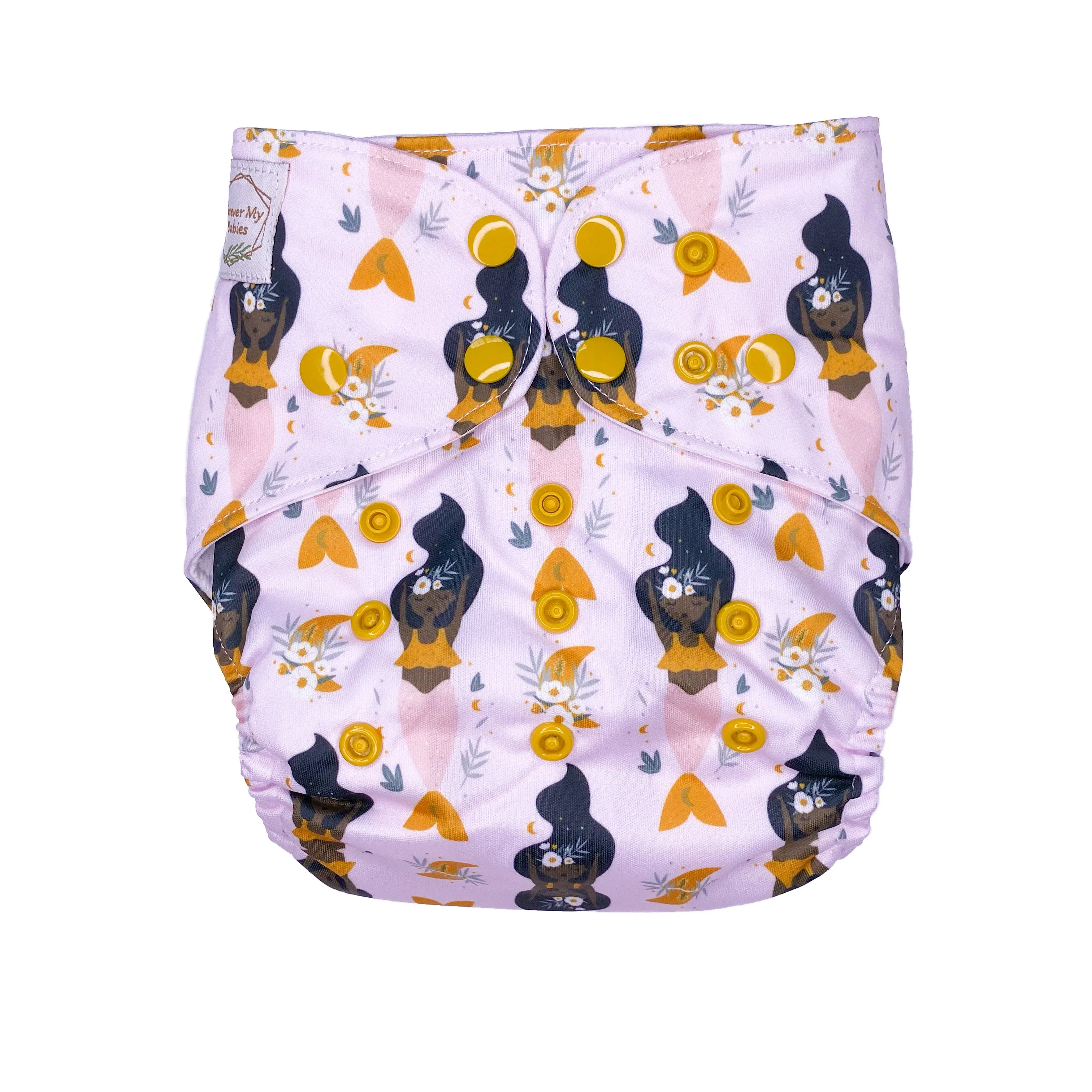 IN-STOCK Forever My Babies Cloth Diaper - Black Girl Magic Mermaids (Upright Print on Front & Back)