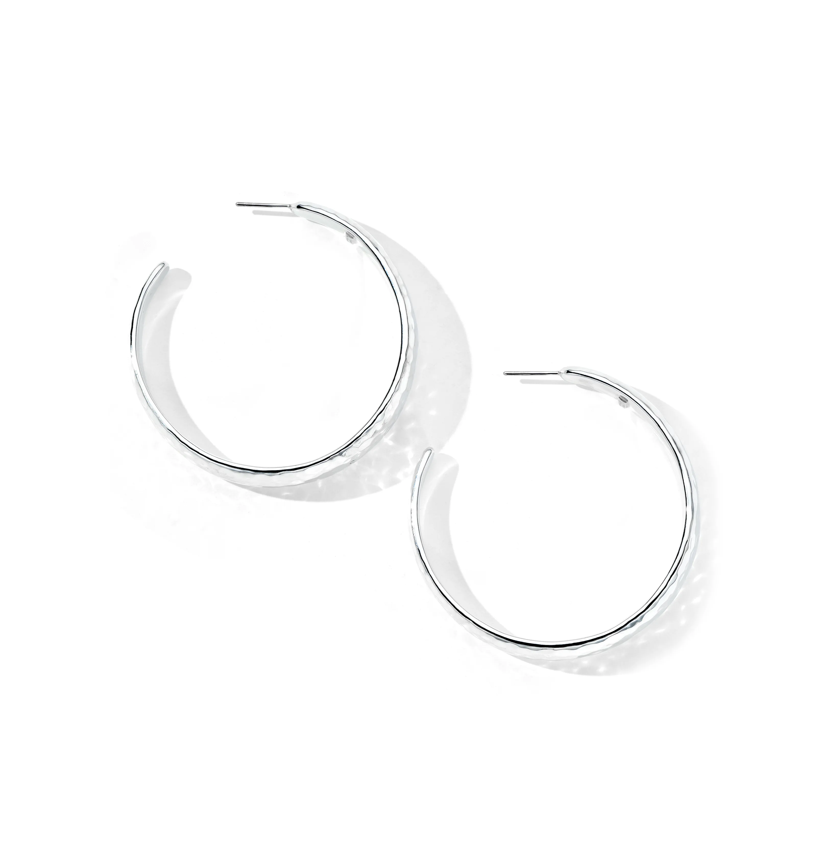 IPPOLITA Classico Sterling Silver #4 Hammered Tapered Hoop Earrings