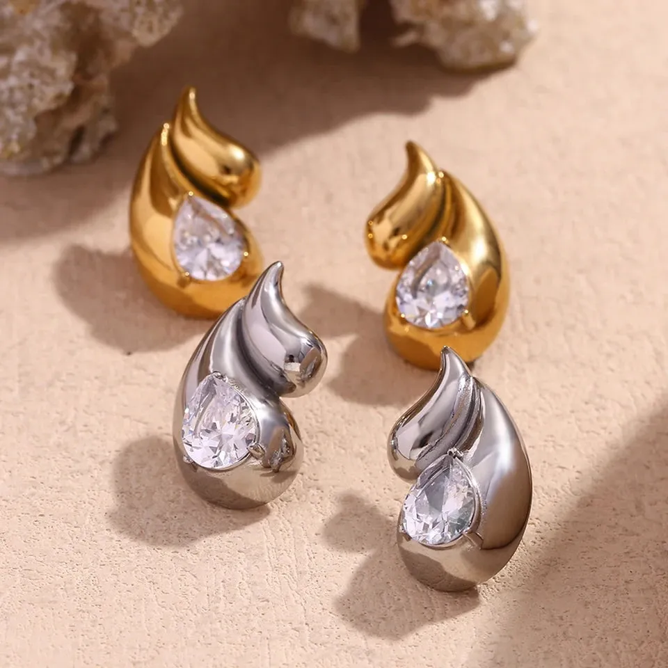Isabelle 18K Double Teardrop Earrings