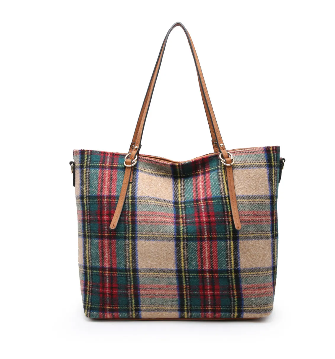 Isabelle Tote - Tweed Crossbody Tote Bag - 9 Colors - Plaid Cow Print Cheetah