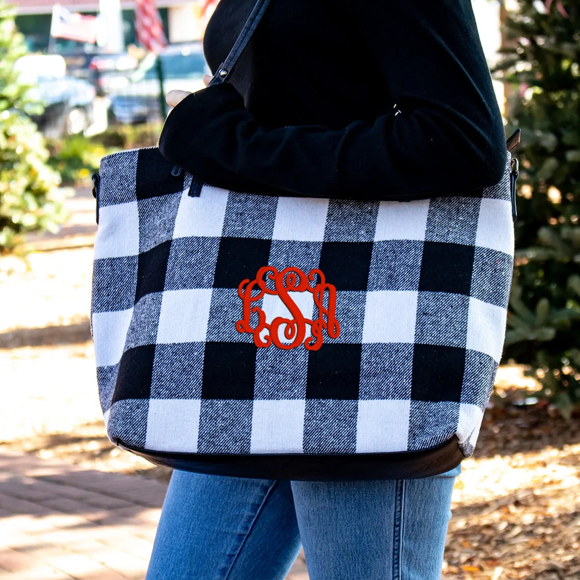 Isabelle Tote - Tweed Crossbody Tote Bag - 9 Colors - Plaid Cow Print Cheetah