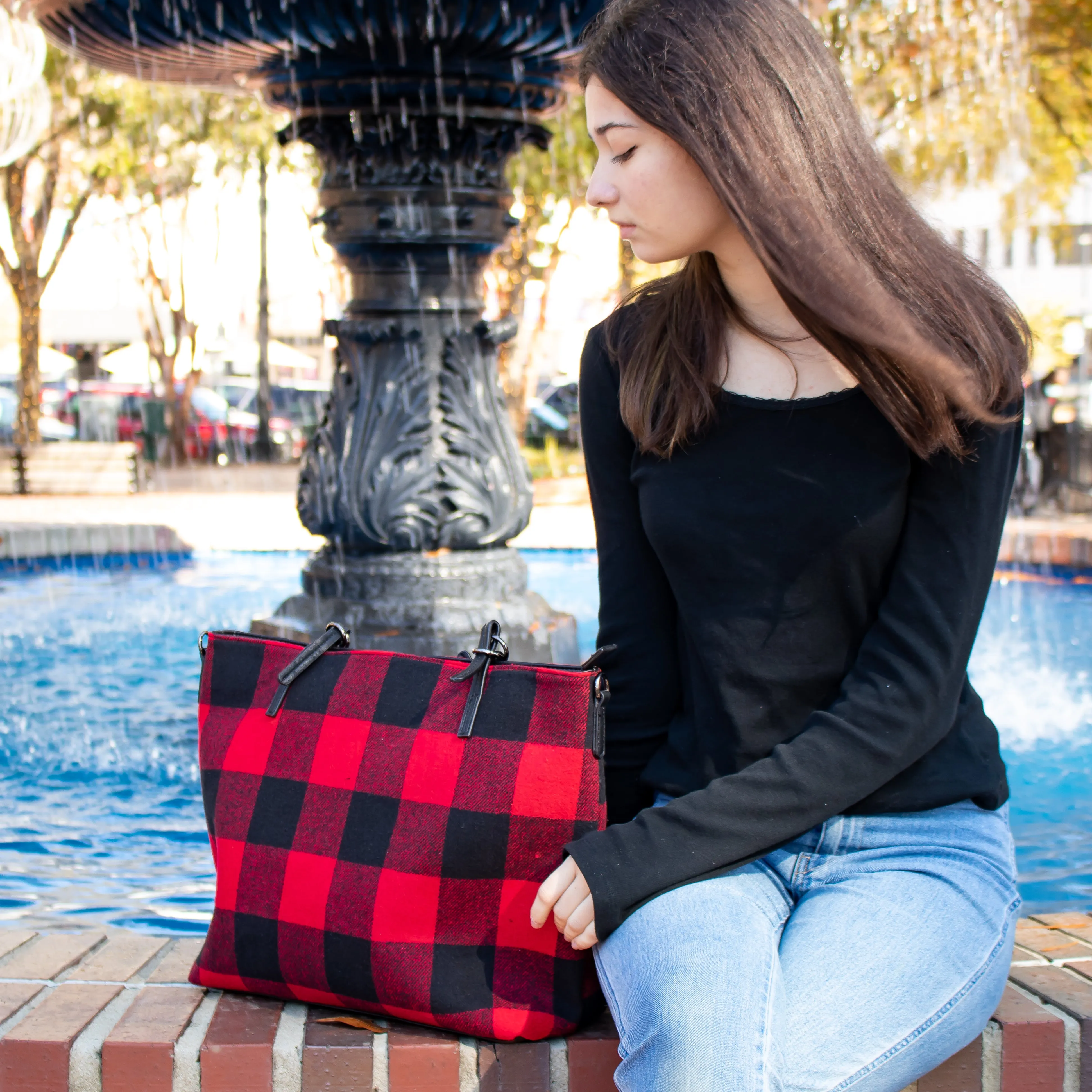 Isabelle Tote - Tweed Crossbody Tote Bag - 9 Colors - Plaid Cow Print Cheetah