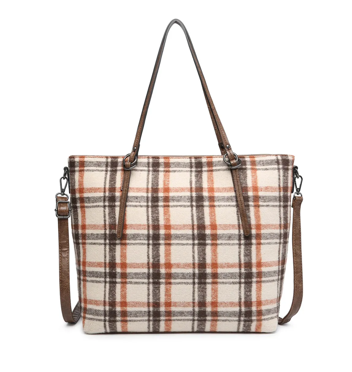 Isabelle Tote - Tweed Crossbody Tote Bag - 9 Colors - Plaid Cow Print Cheetah