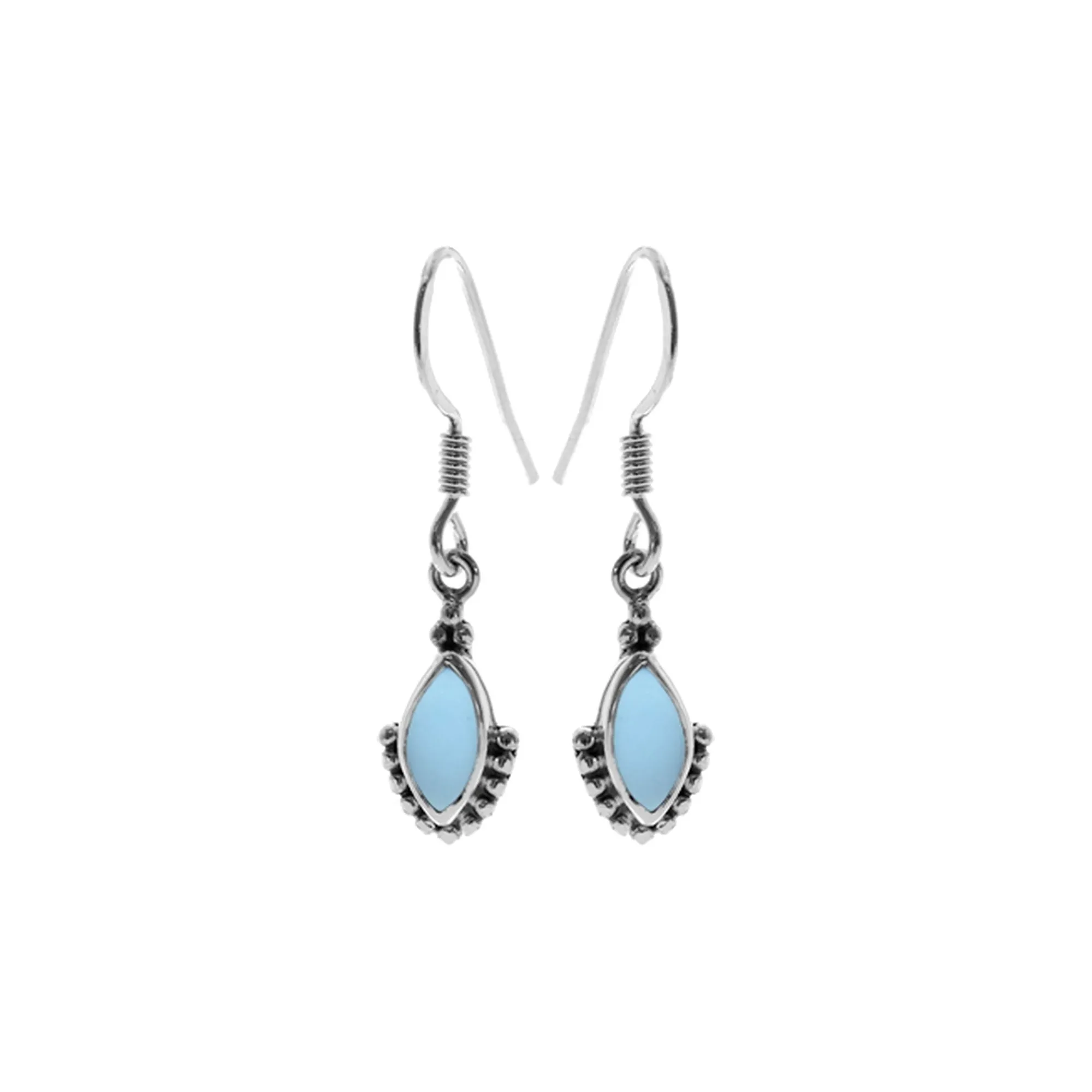 Isla marquis blue chalcedony earrings