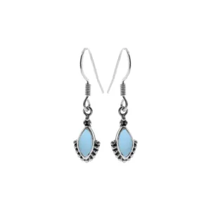 Isla marquis blue chalcedony earrings