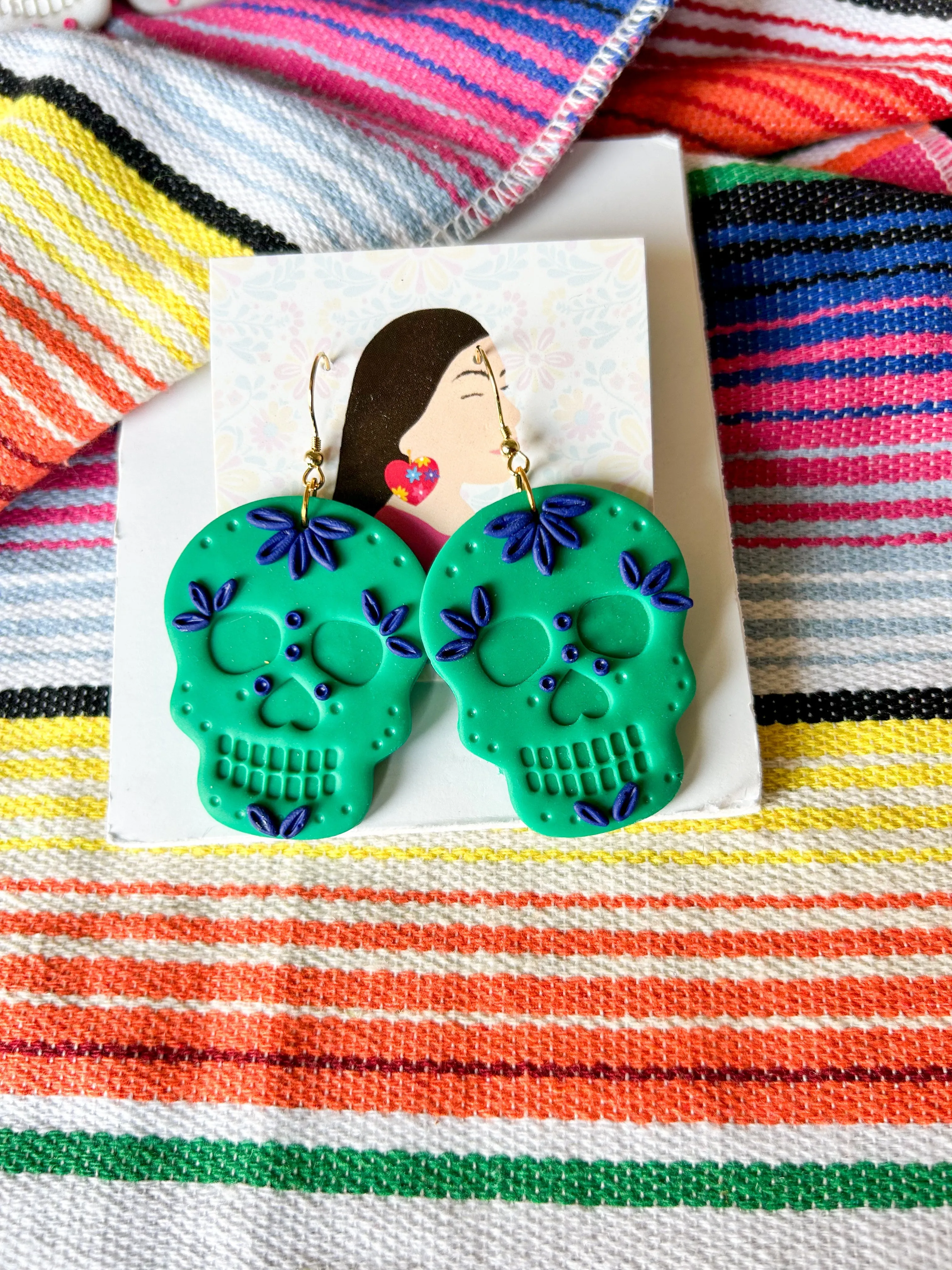 Jade and Navy Large Skull