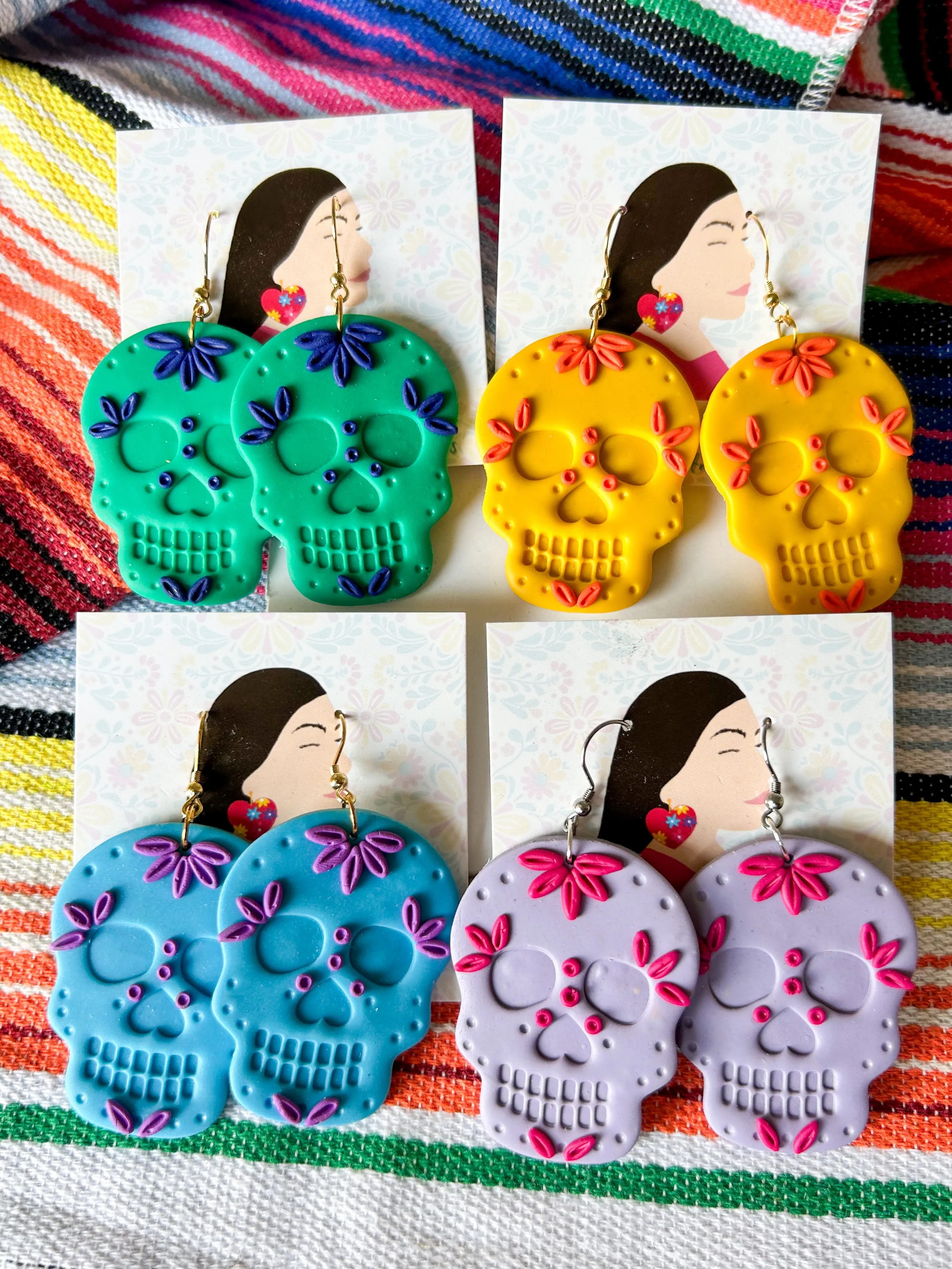 Jade and Navy Large Skull