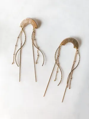 Jellyfish - Chain Tassel Arch Earrings