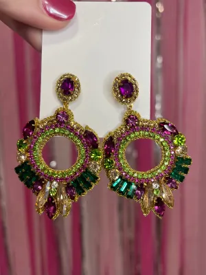 Jewel Statement Earrings - Mardi Gras