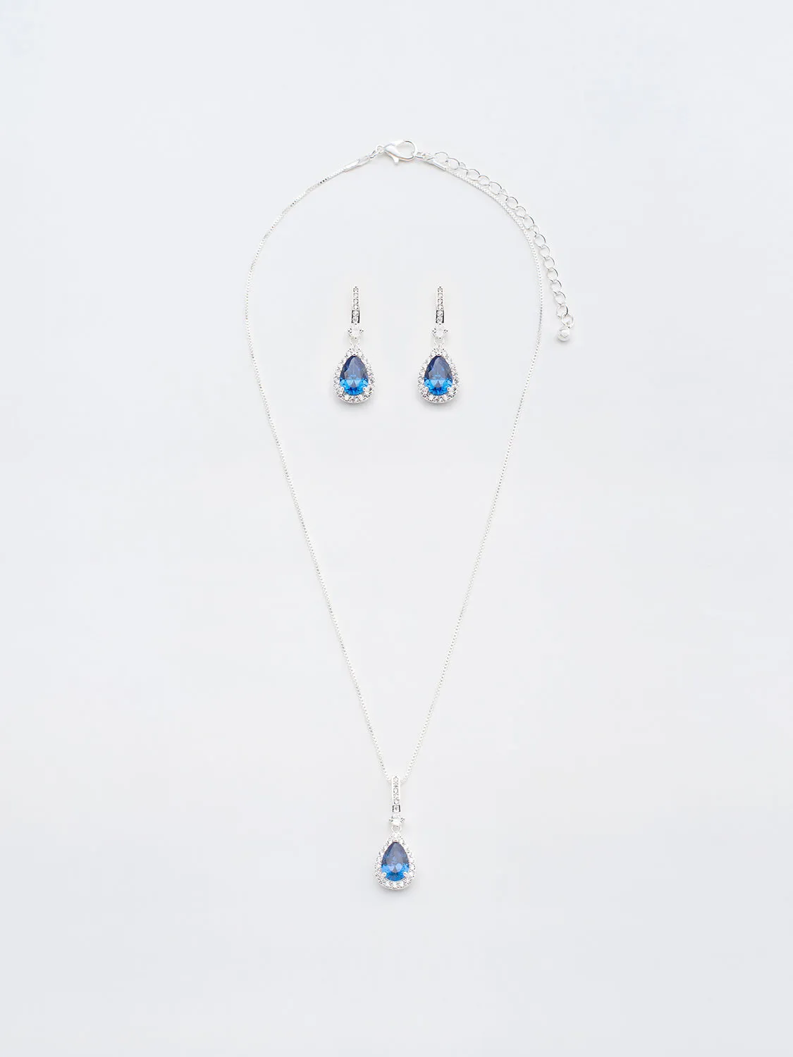 Jewelled Tear Drop Earring & Necklace Set