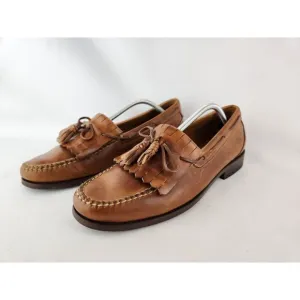Johnston &amp; Murphy Brown Tassel Fringe Leather Loafer Dress Shoes Men's US 12 M