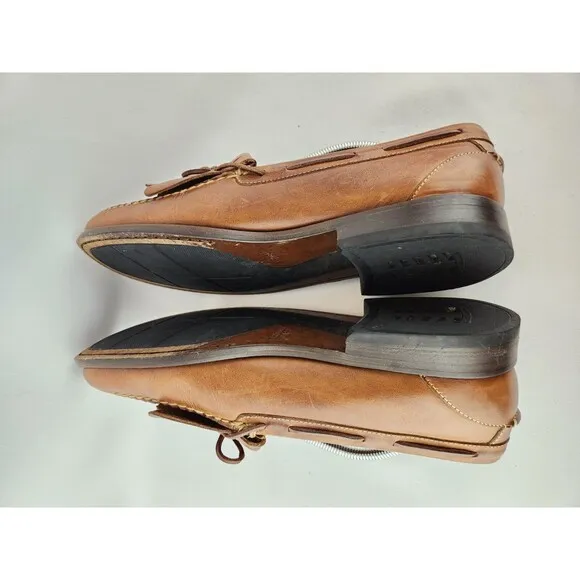 Johnston &amp; Murphy Brown Tassel Fringe Leather Loafer Dress Shoes Men's US 12 M