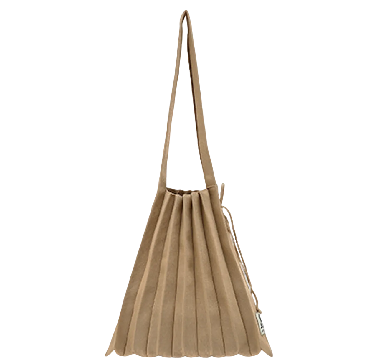 Joseph & Stacey Beige Solid M Knit Pleats Bag