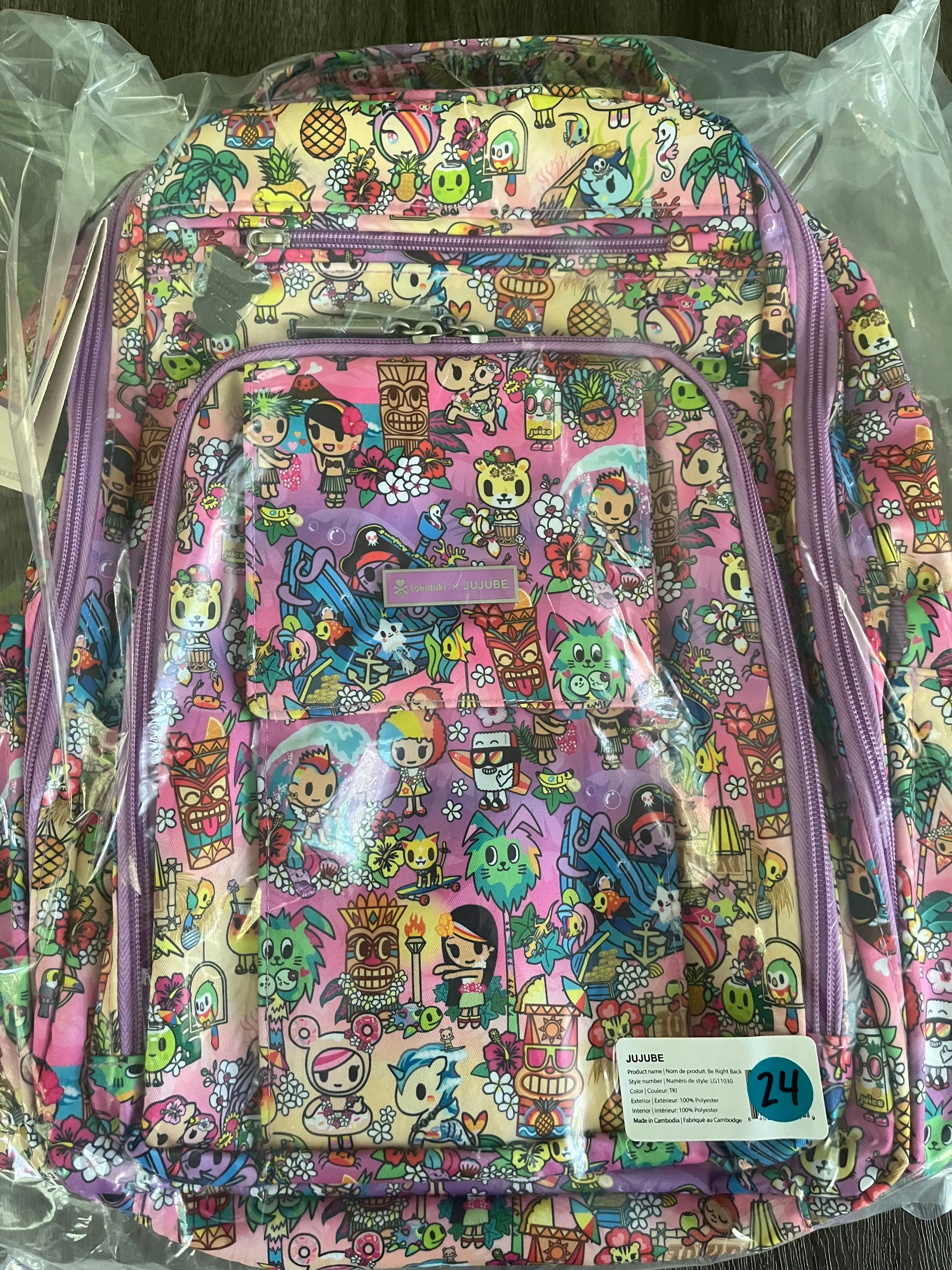 JuJuBe x Toki Doki Be Right Back Backpack Diaper Bag in Toki Tiki