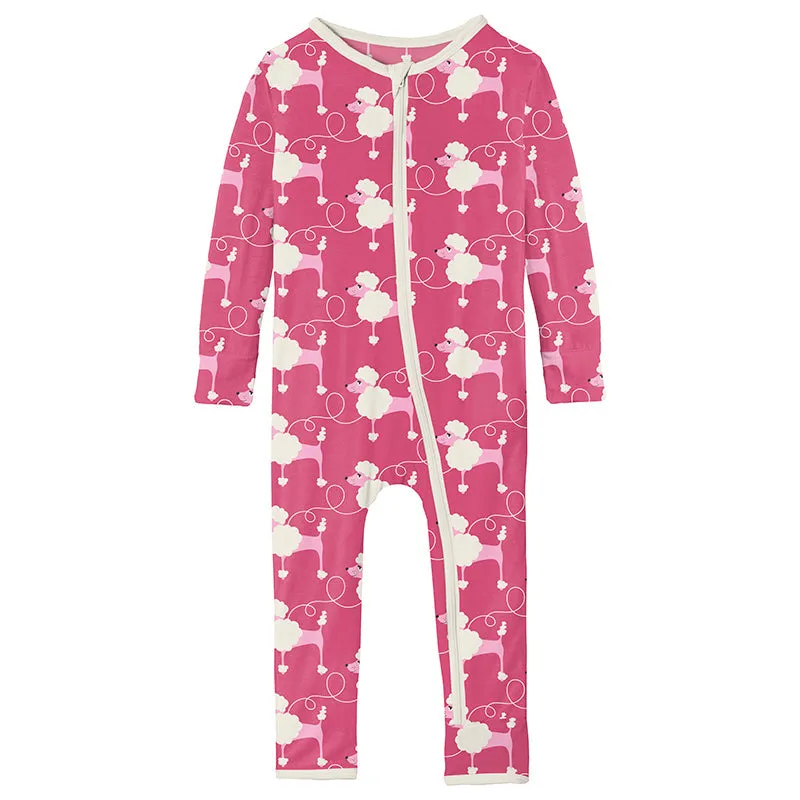 KicKee Pants Coverall with Zipper - Flamingo Poodles