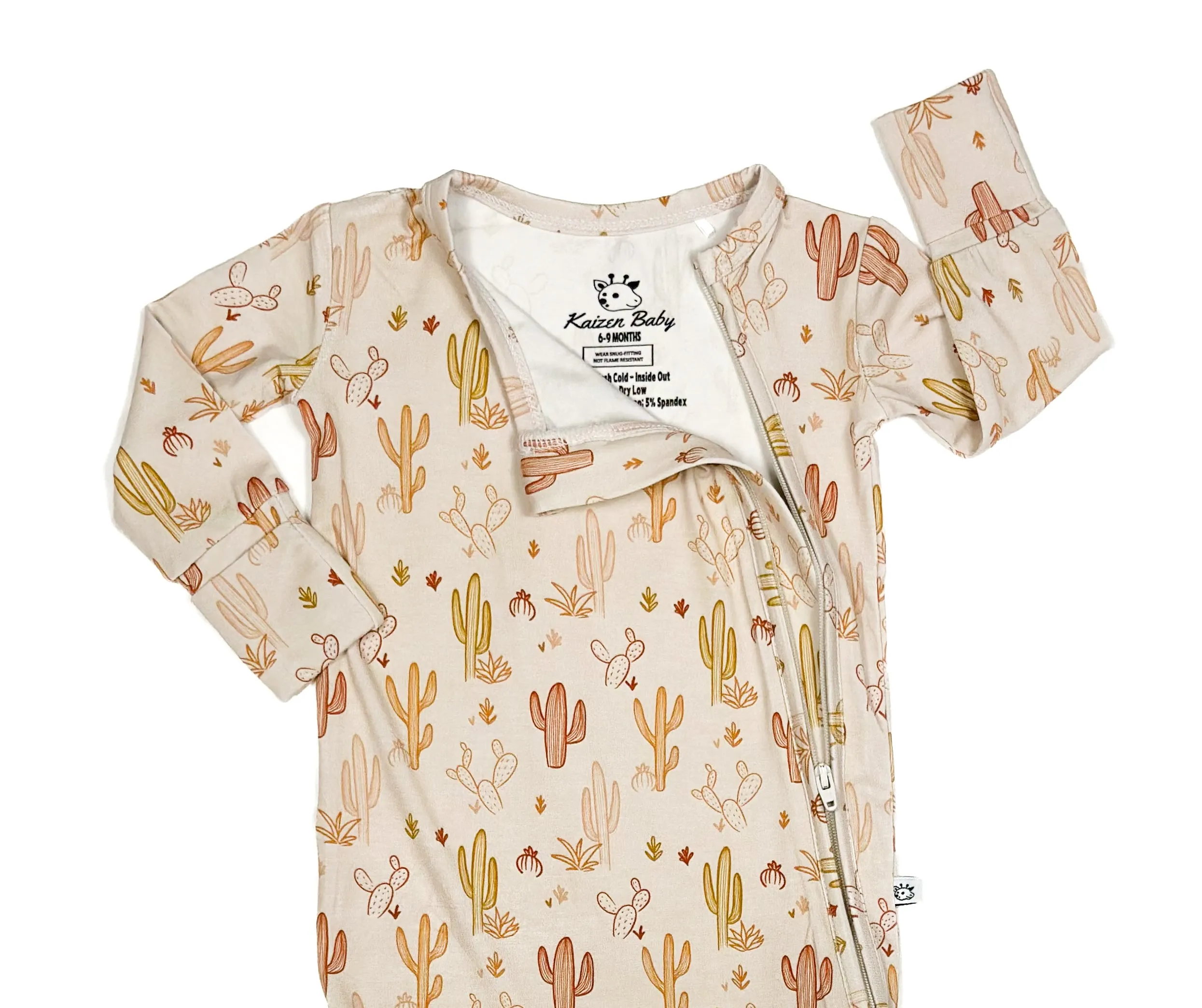 Knee-Grip Boho Cacti Convertible Footie