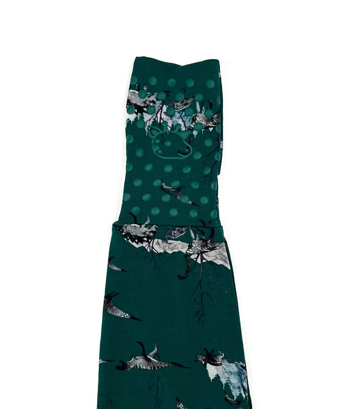 Knee-Grip Green Dinos Convertible Footie