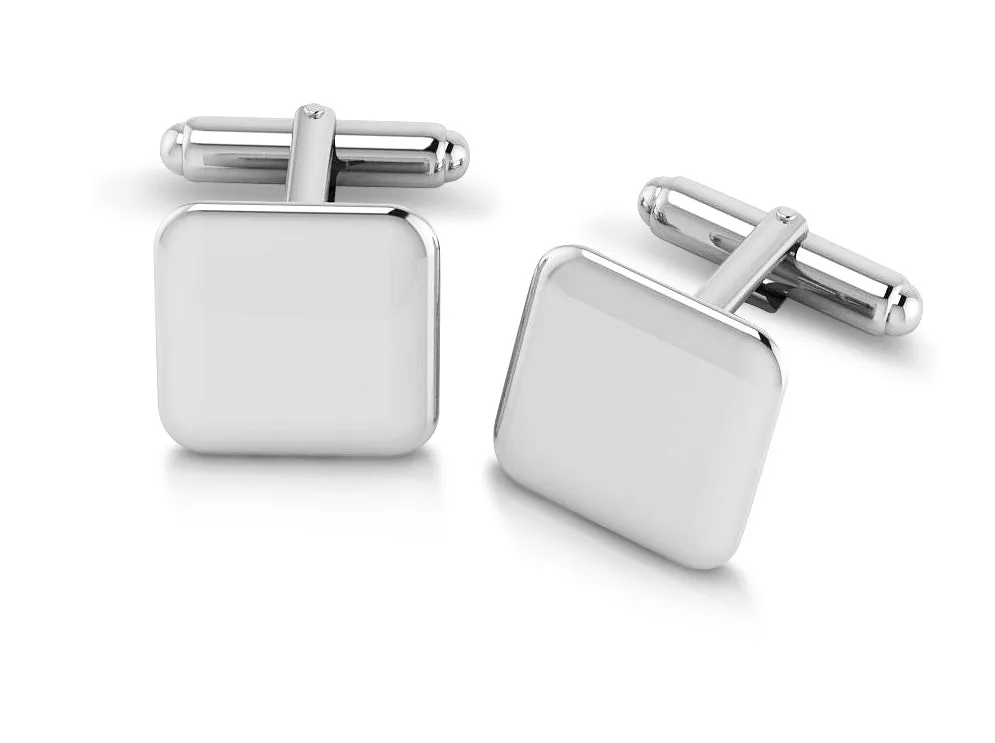 Krysaliis Sterling Engravable Cushion Cufflink