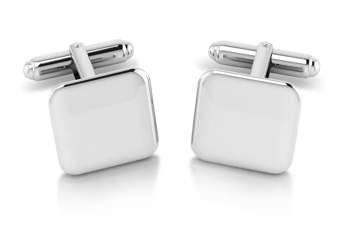 Krysaliis Sterling Engravable Cushion Cufflink