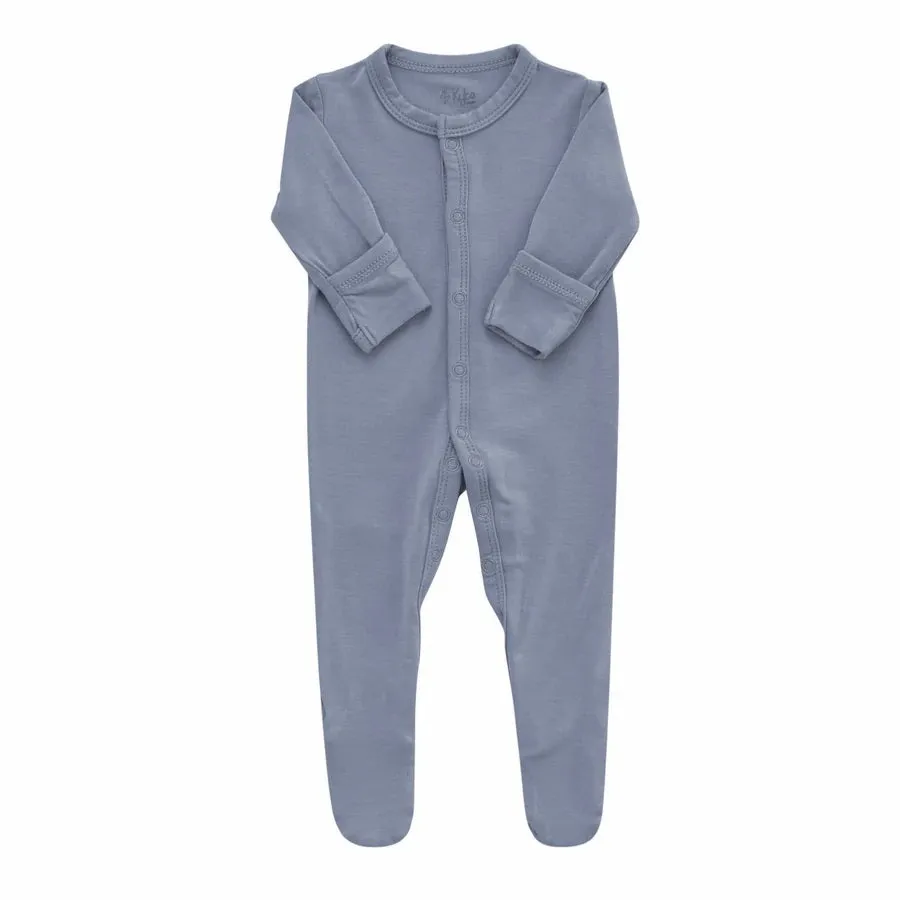 Kyte Baby Snap Footie with Fold Over Mittens (Slate)