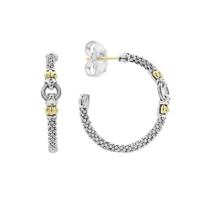LAGOS Signature Caviar Two Tone Hoop Earrings