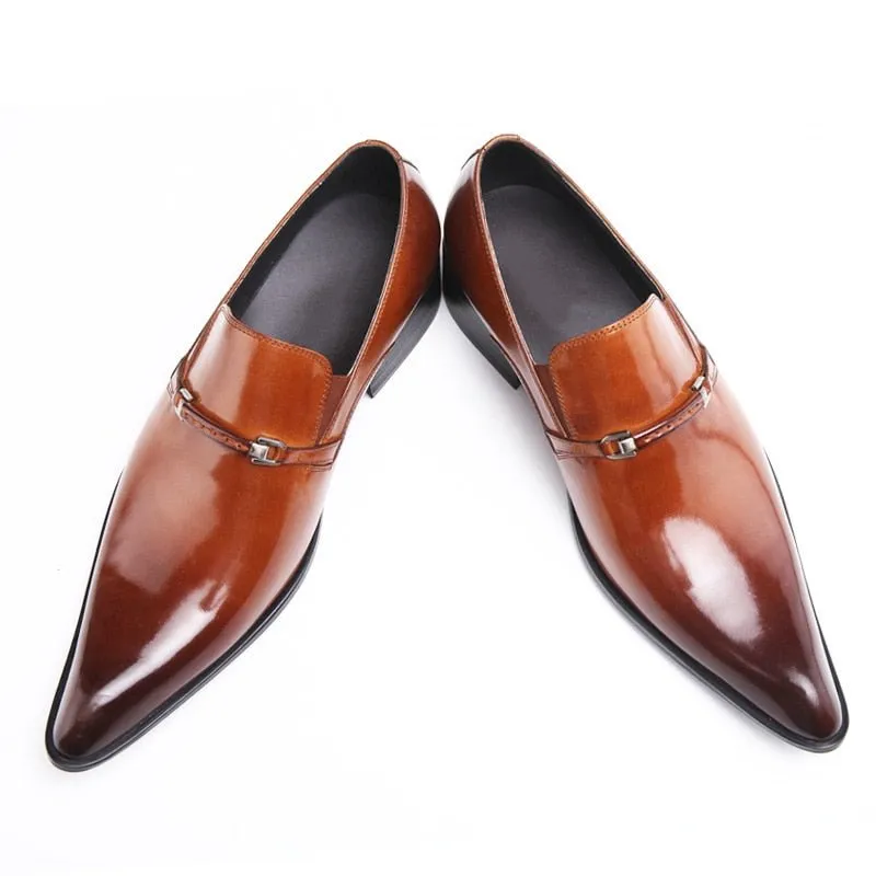 Leather Moccasin Formal Male Pointed Toe Shoes
