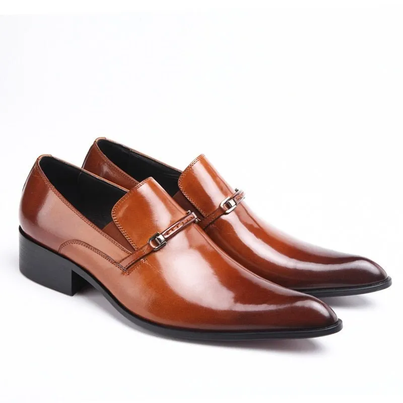 Leather Moccasin Formal Male Pointed Toe Shoes