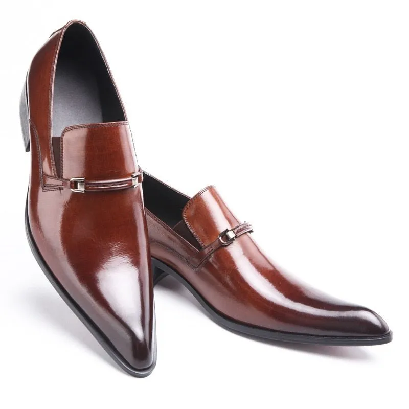 Leather Moccasin Formal Male Pointed Toe Shoes