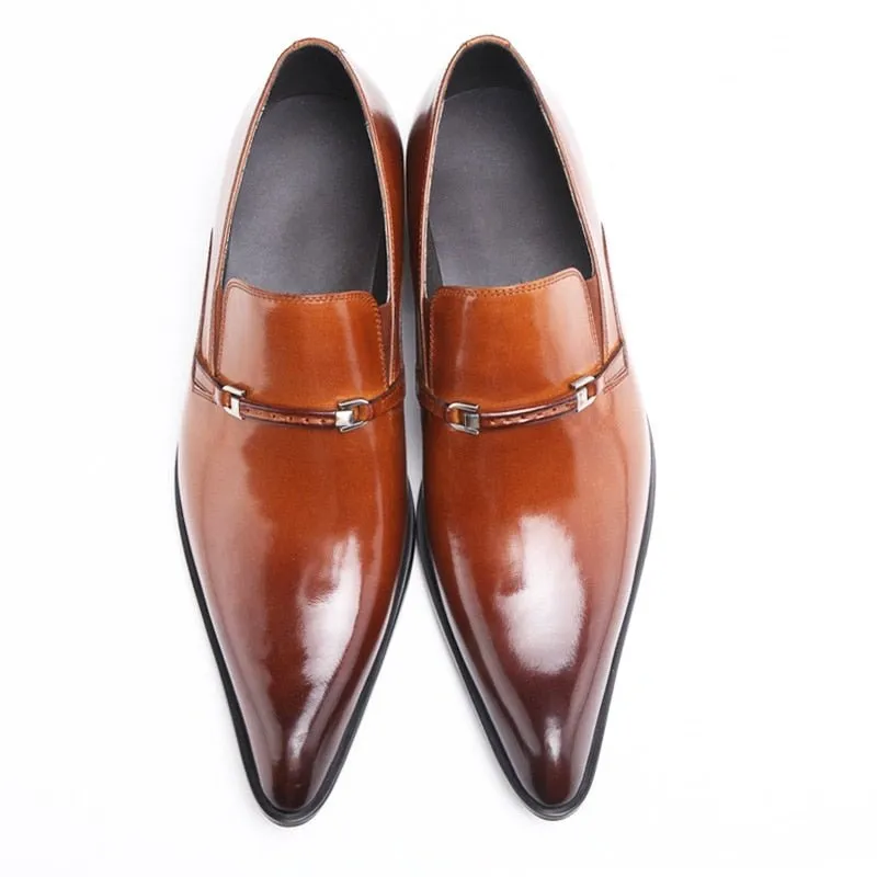 Leather Moccasin Formal Male Pointed Toe Shoes