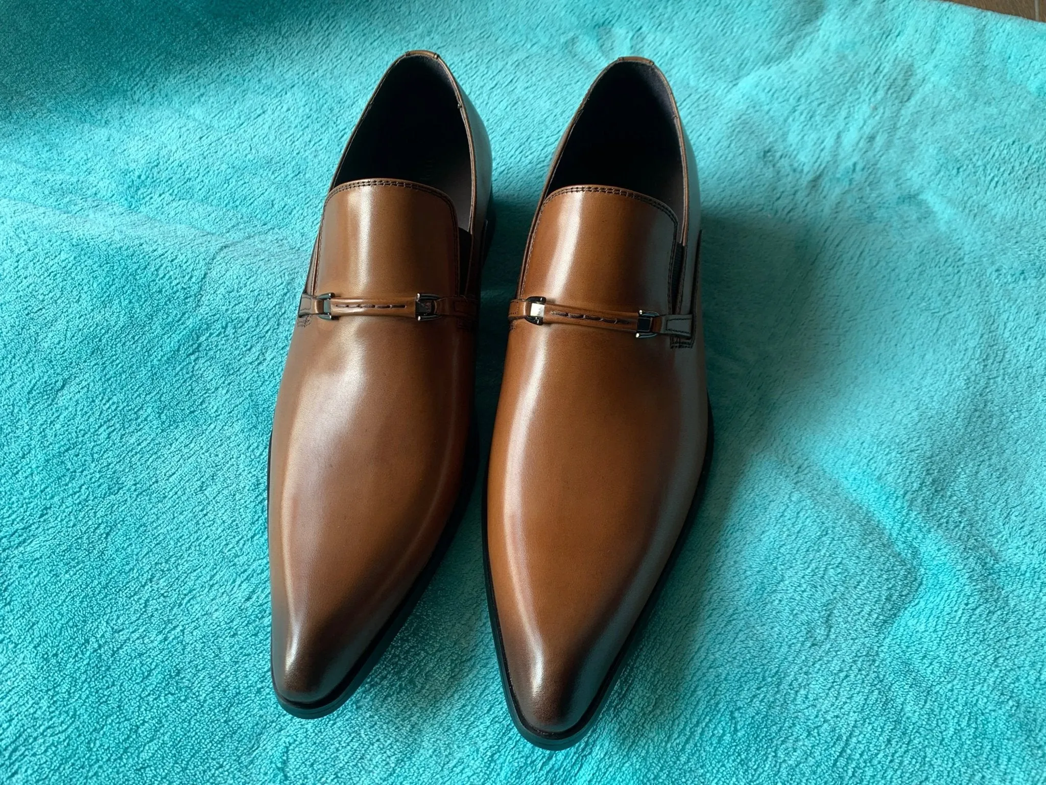 Leather Moccasin Formal Male Pointed Toe Shoes