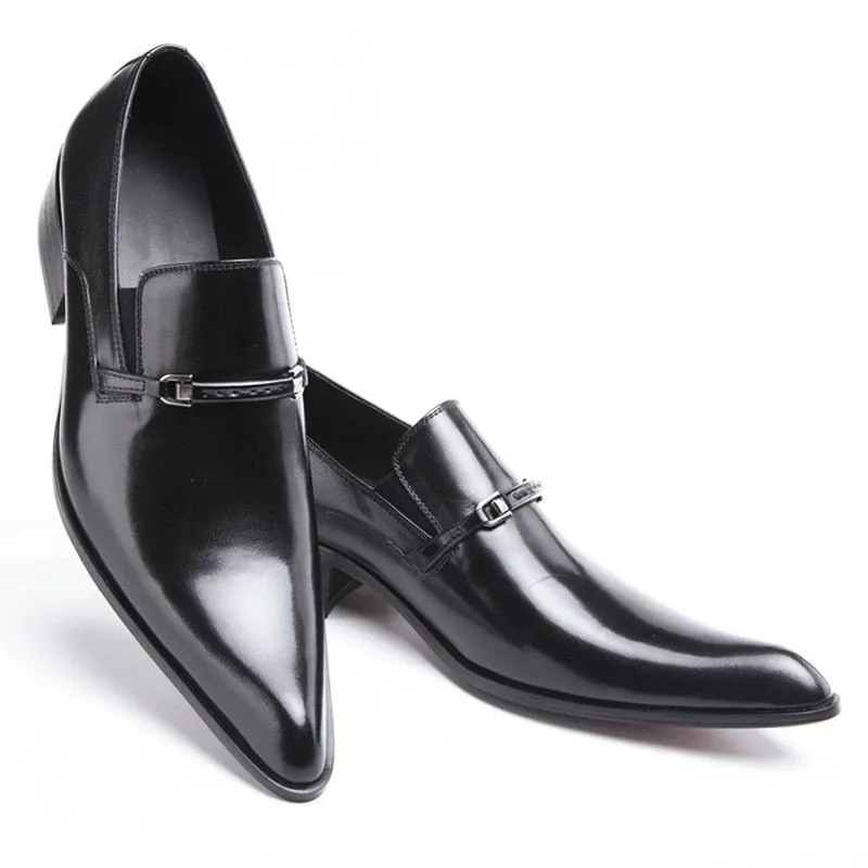 Leather Moccasin Formal Male Pointed Toe Shoes