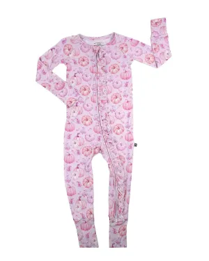 Lev Baby Autumn Pink Pumpkins ‘Poppy’™: The Convertible Romper