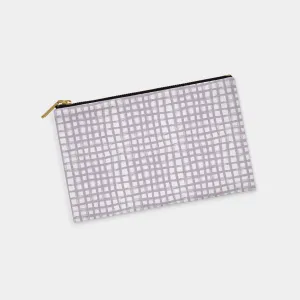 Lilac Brushstroke Plaid Personalized Zipper Pouch