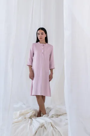 Linen Amber A-Line Dress-Petal Pink