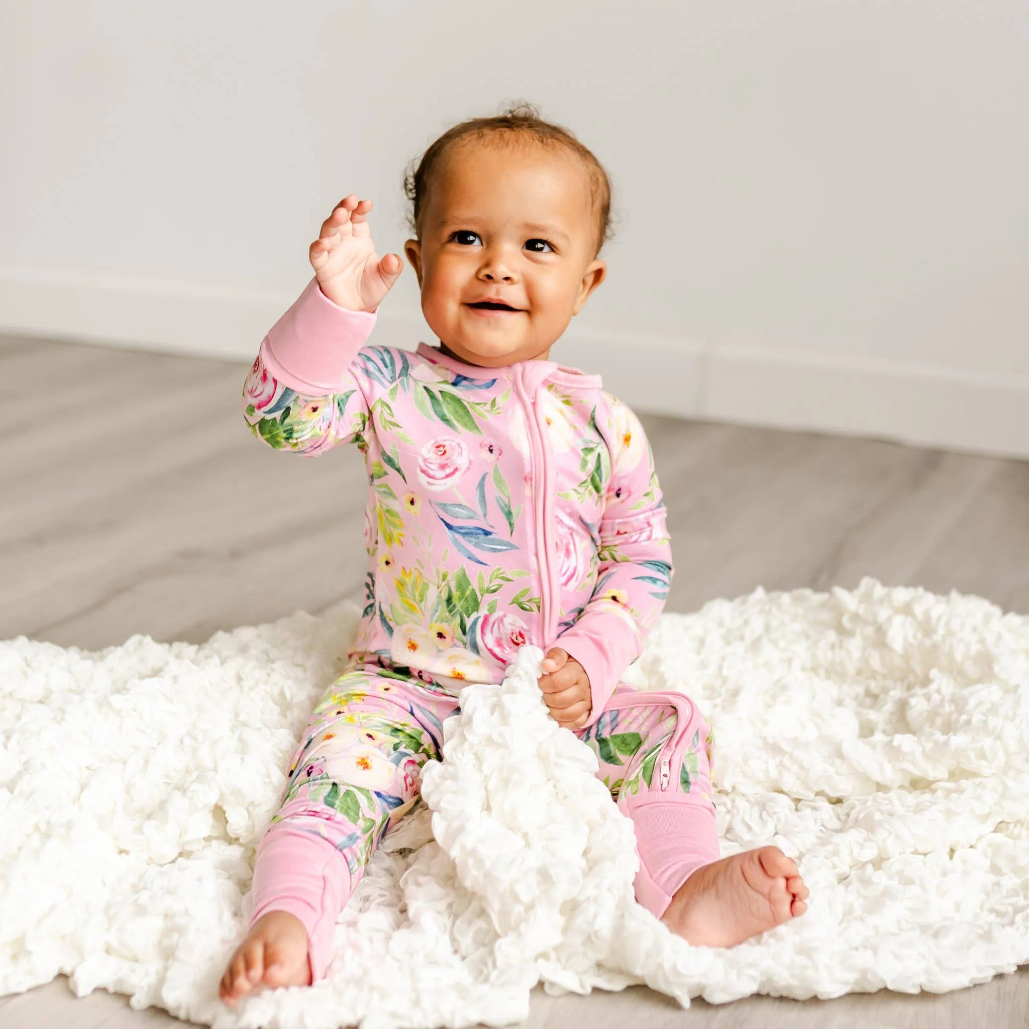Little Sleepies Alexandra Floral Convertible Romper/Sleeper