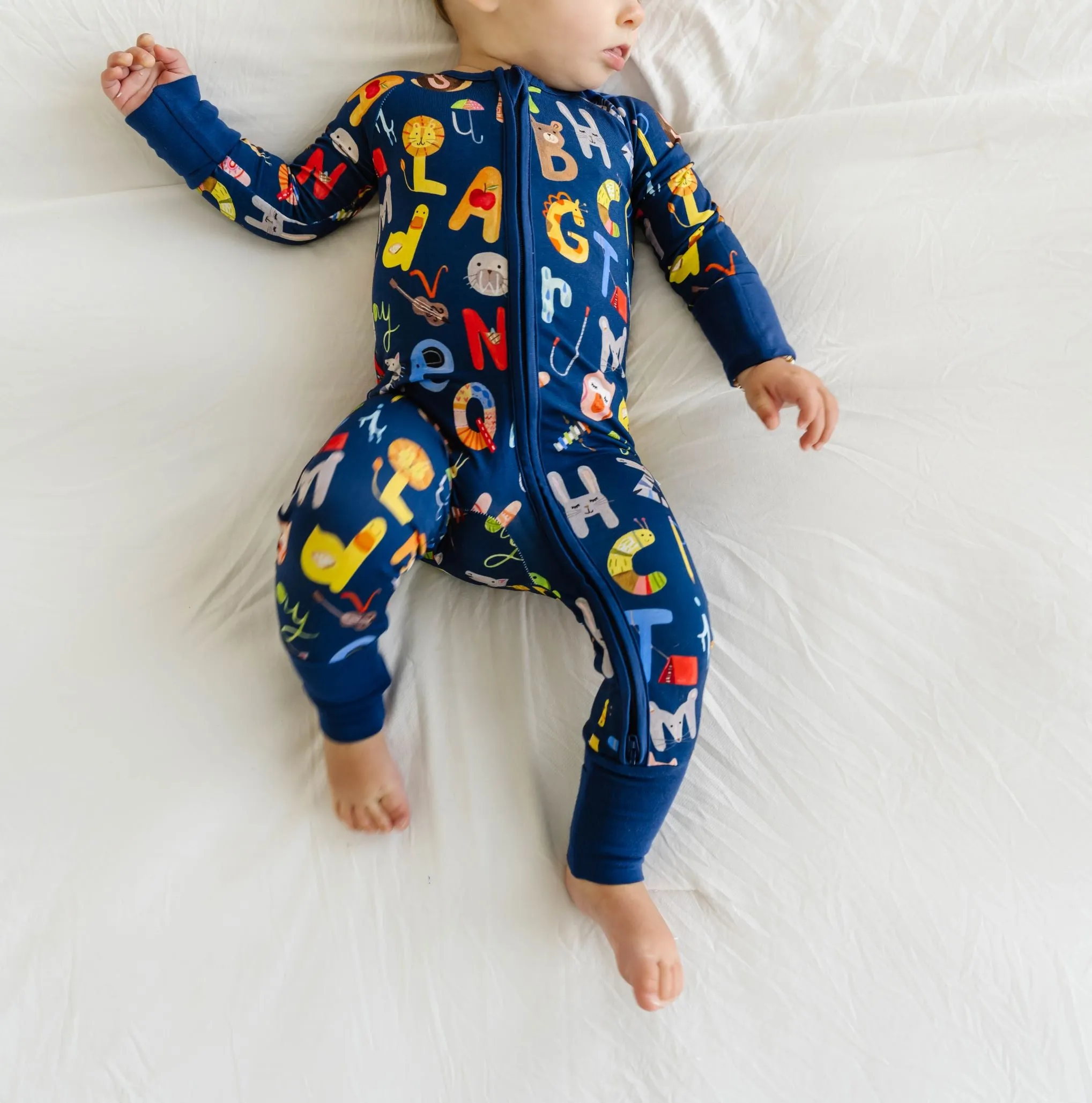 Little Sleepies Alphabet Friends Convertible Romper/Sleeper