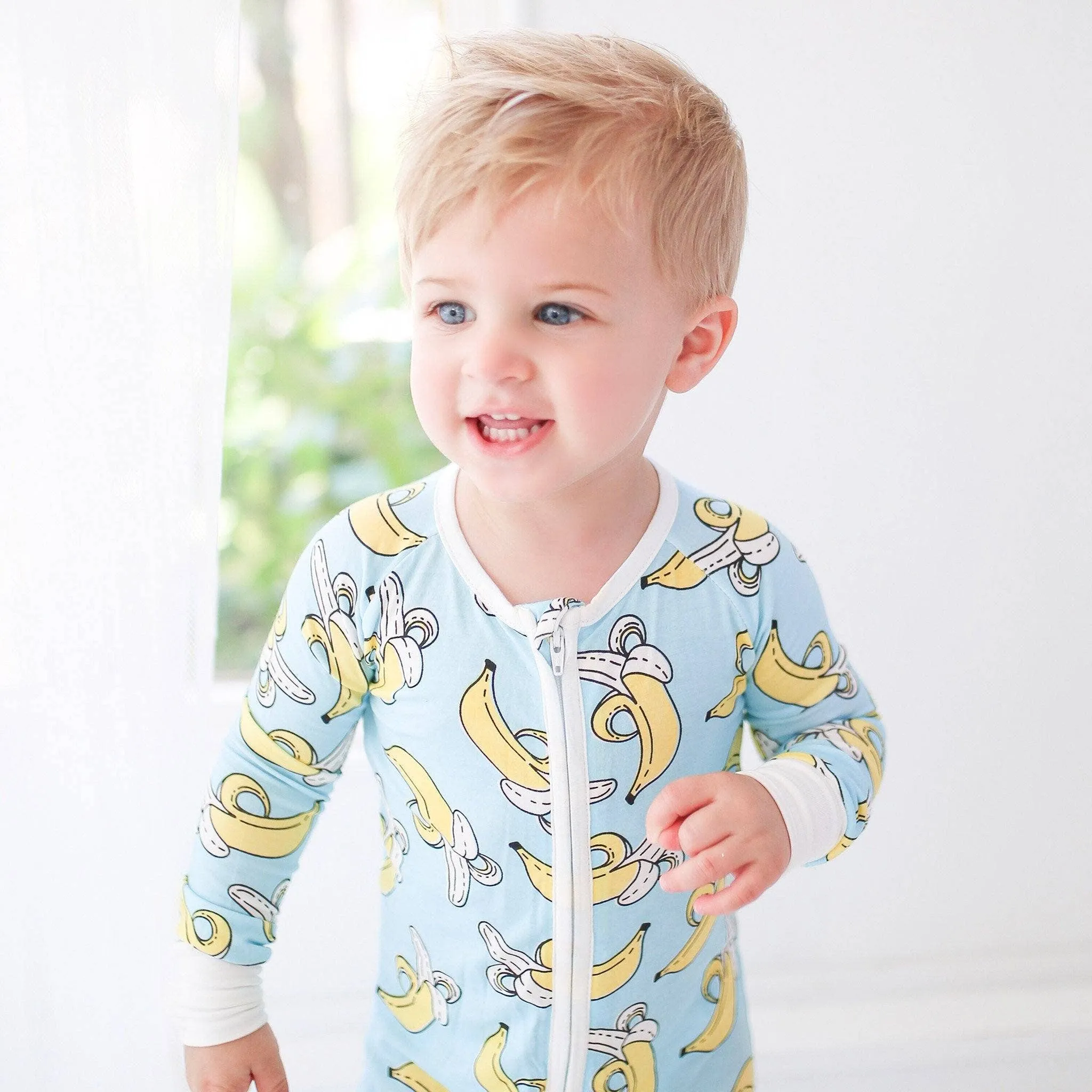 Little Sleepies Blue Banana Convertible Romper/Sleeper