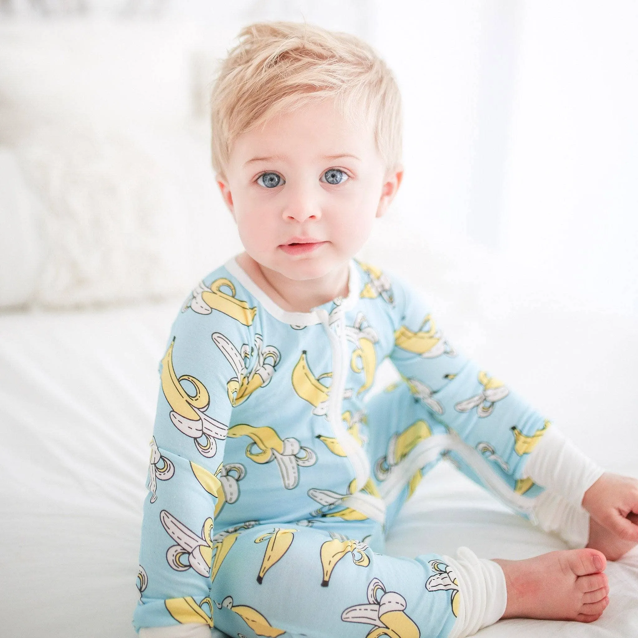 Little Sleepies Blue Banana Convertible Romper/Sleeper