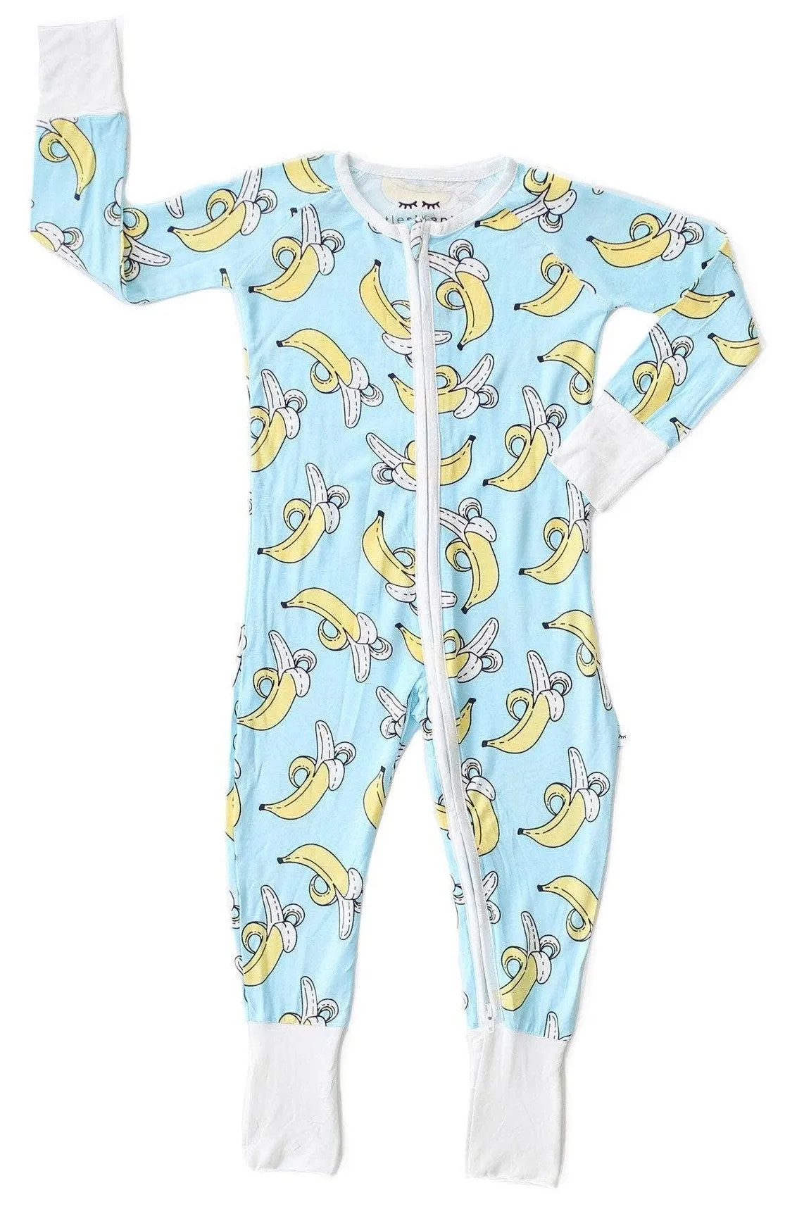 Little Sleepies Blue Banana Convertible Romper/Sleeper