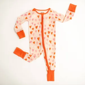 Little Sleepies Hearts Convertible Romper/Sleeper