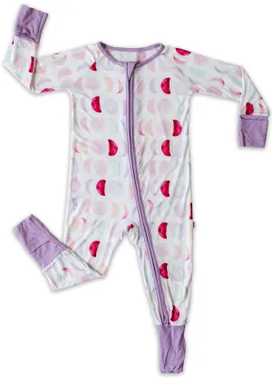 Little Sleepies Luna Mauve Convertible Romper/Sleeper
