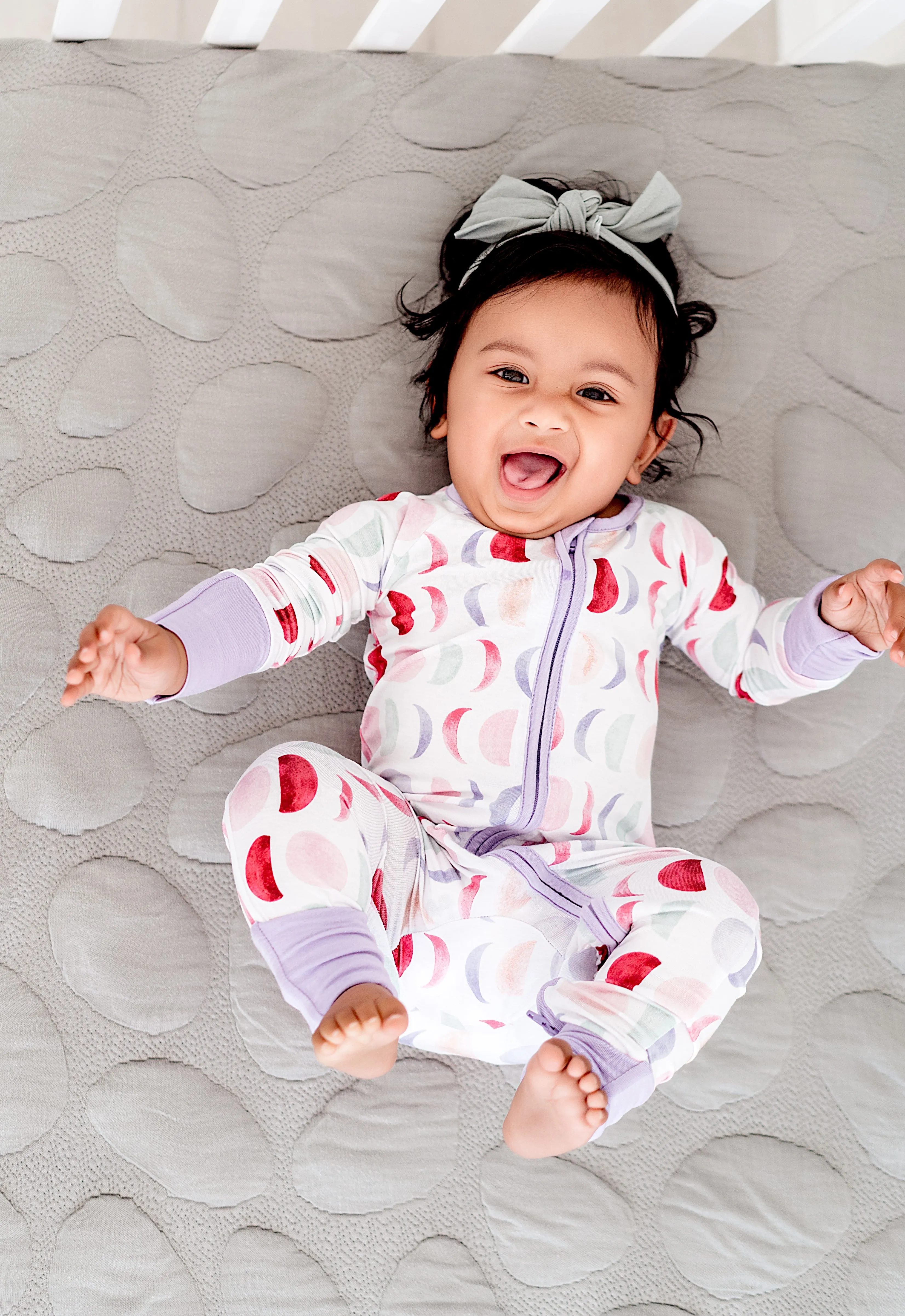 Little Sleepies Luna Mauve Convertible Romper/Sleeper