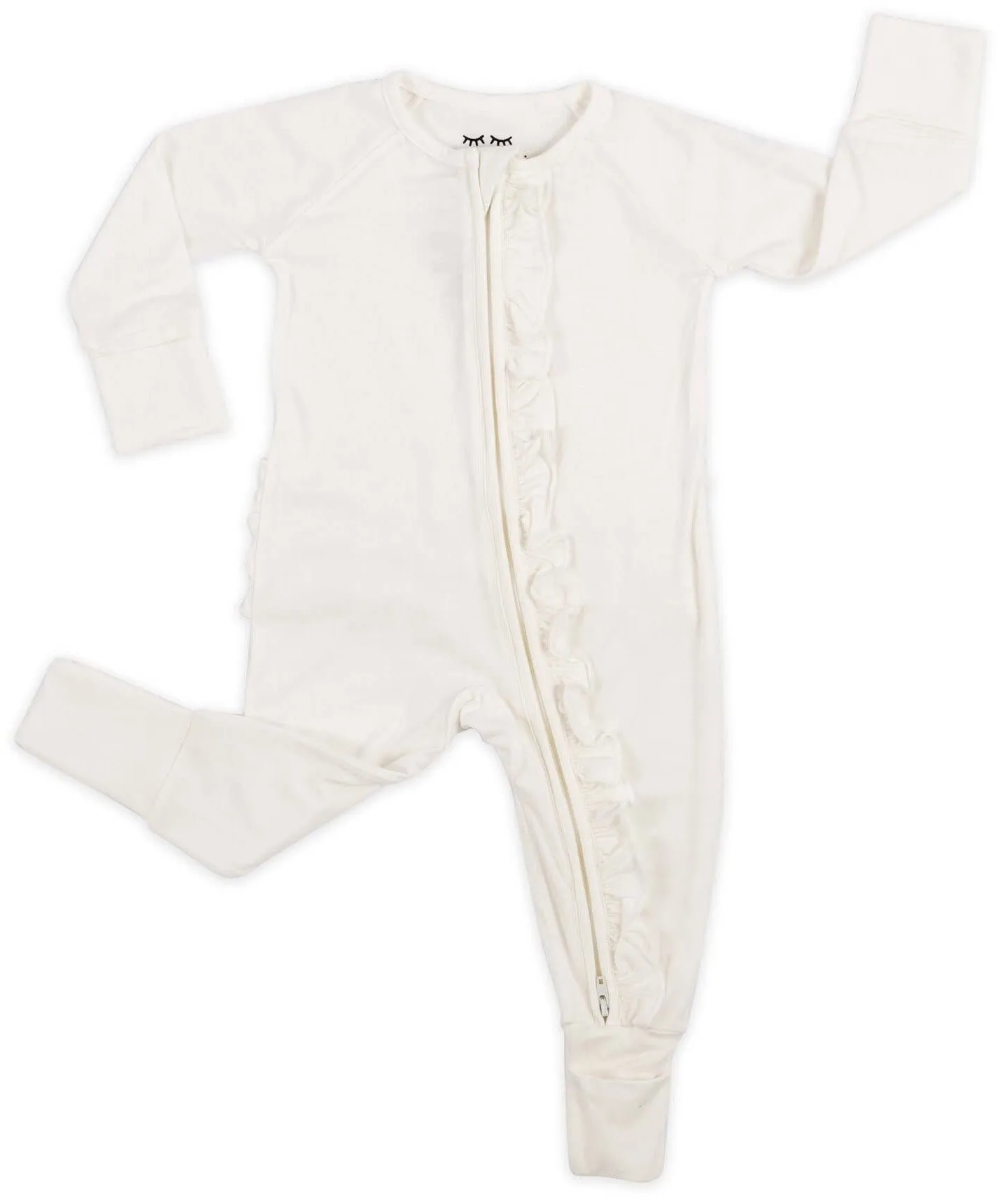 Little Sleepies Pearl w/Ruffles Convertible Romper/Sleeper
