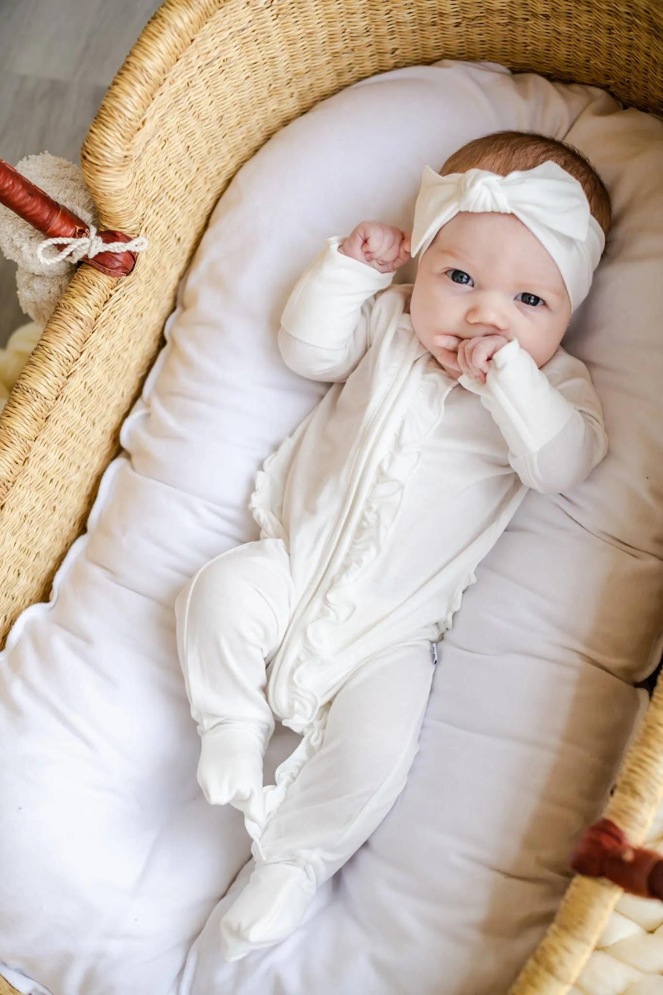 Little Sleepies Pearl w/Ruffles Convertible Romper/Sleeper