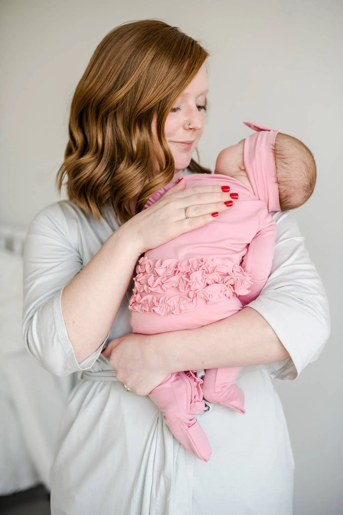 Little Sleepies Petal w/Ruffles Convertible Romper/Sleeper