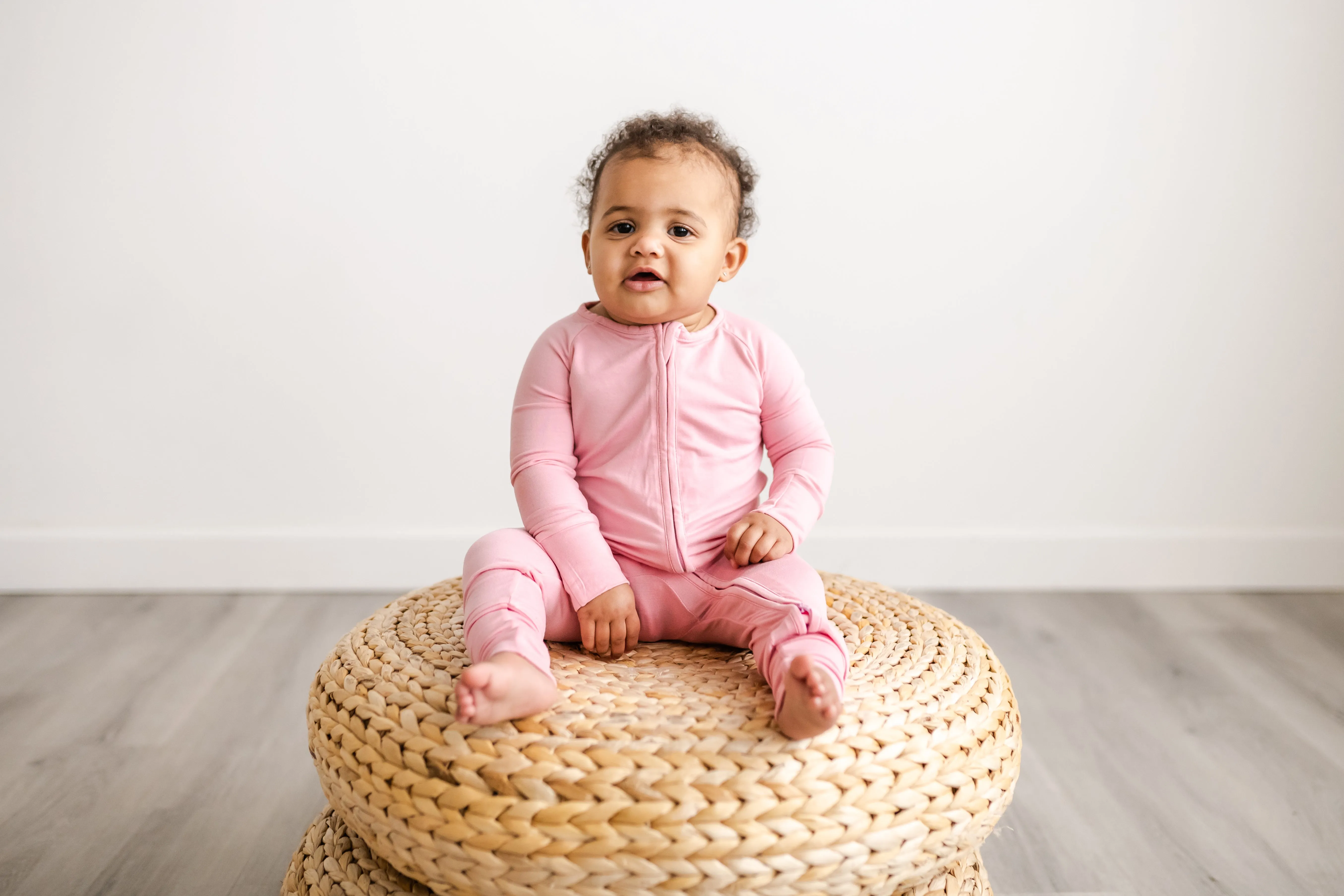 Little Sleepies Solid Bubblegum Convertible Romper/Sleeper